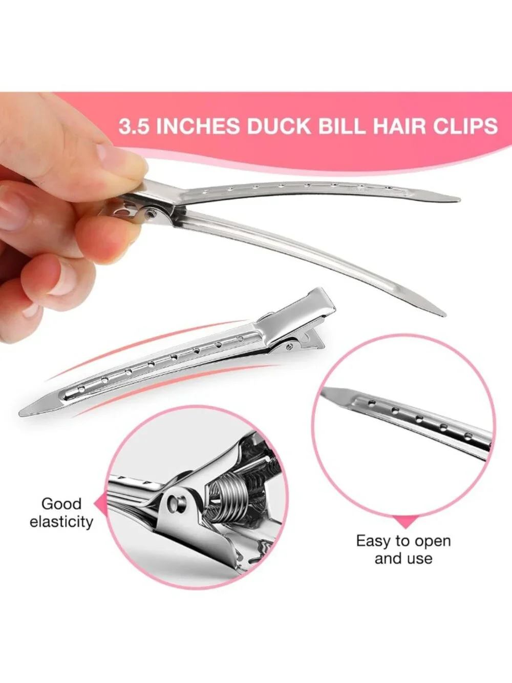 40 Pcs Hair Clips Set for Women - Alligator, Duckbill, No Crease Styling Clips